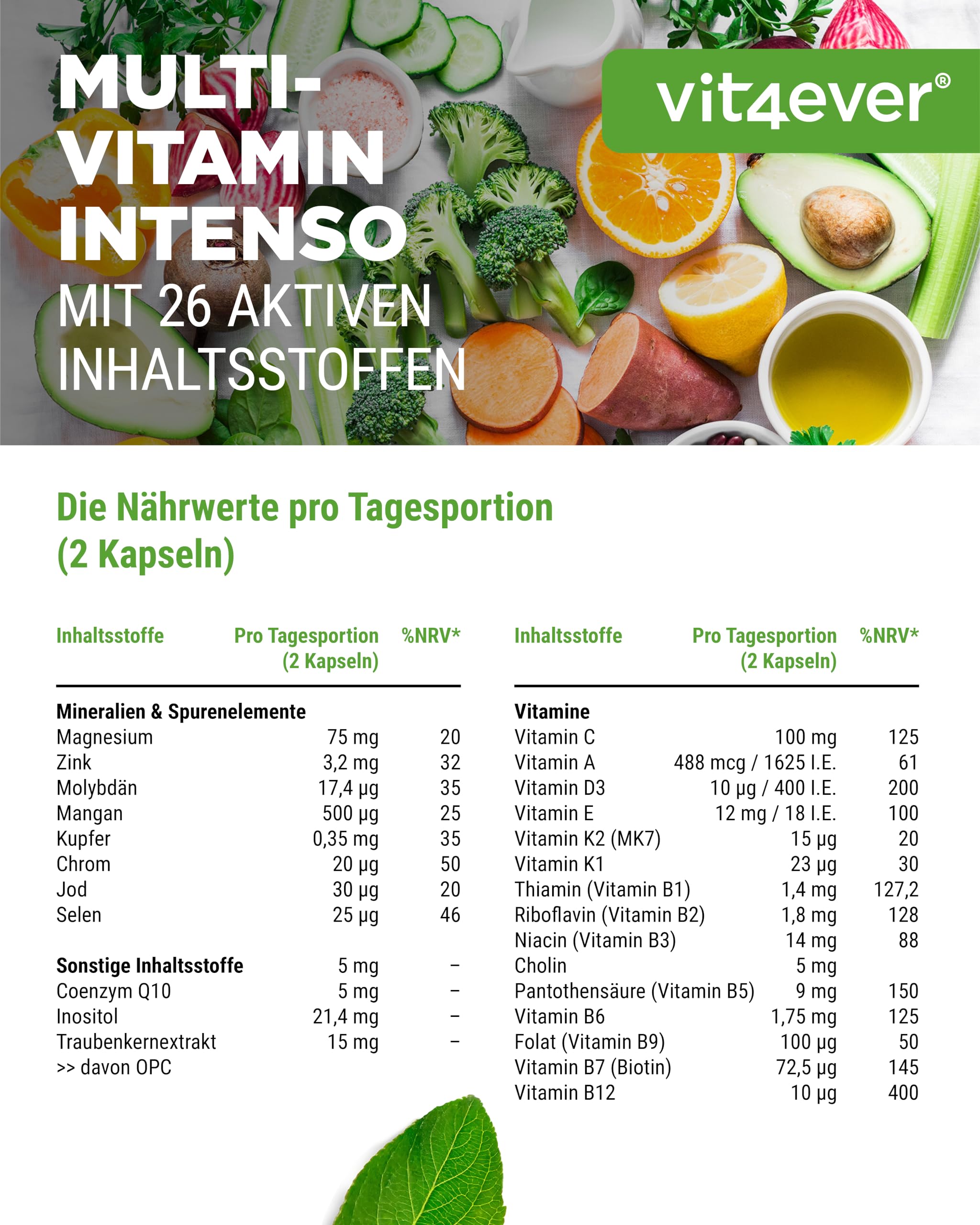 vit4ever Premium Multivitamin A-Z - 365 Kapseln - 26 Bioaktiv-Formen 4