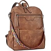 BOSTANTEN Backpack Purse for Women Fashion Designer Travel Backpack Leather Convertible Shoulder Bags Casual Daypack Brown