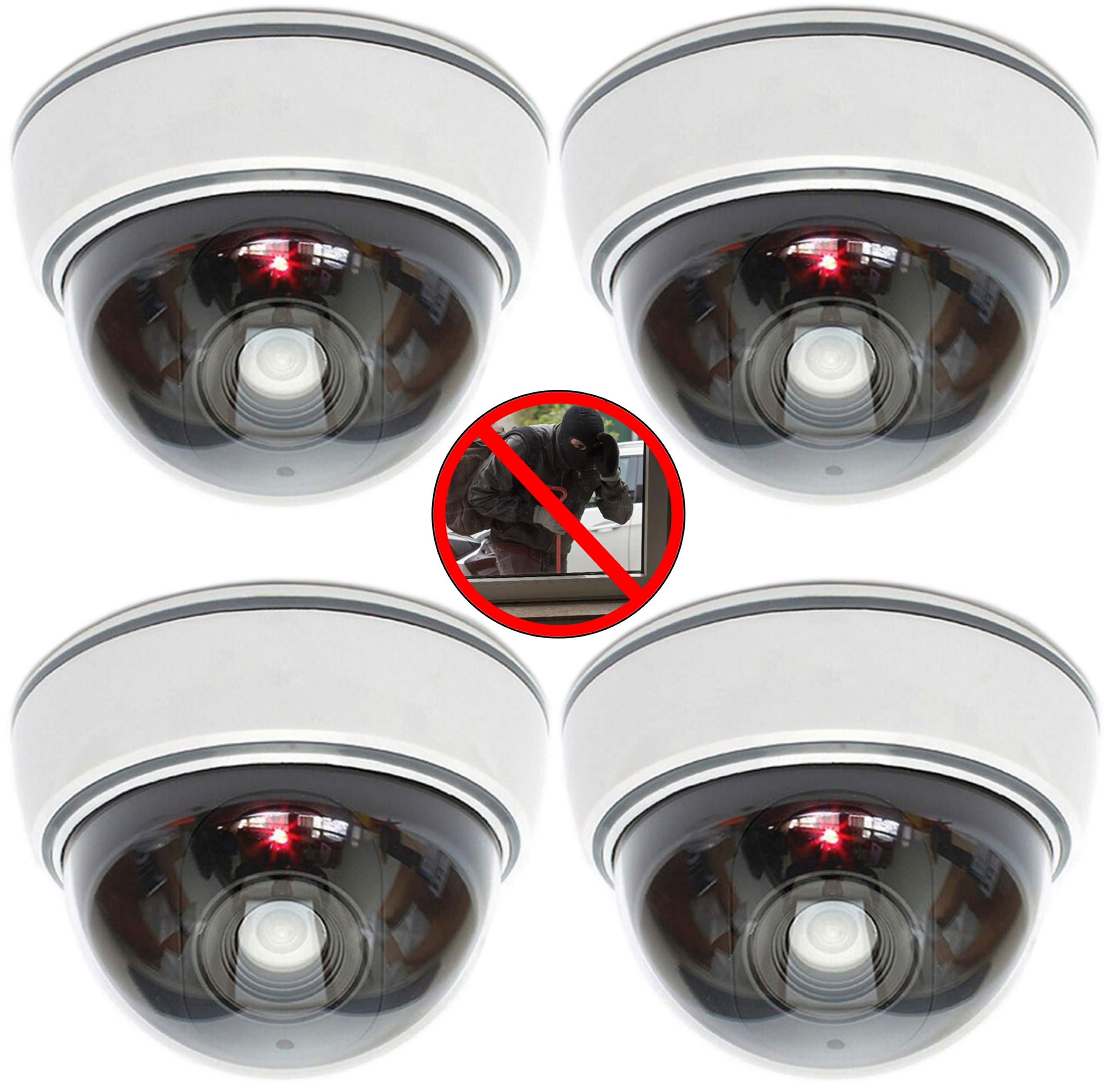 4x Professional Dummy Cameras with Blinkler Camera with Lens and Blinkled Video Surveillance
