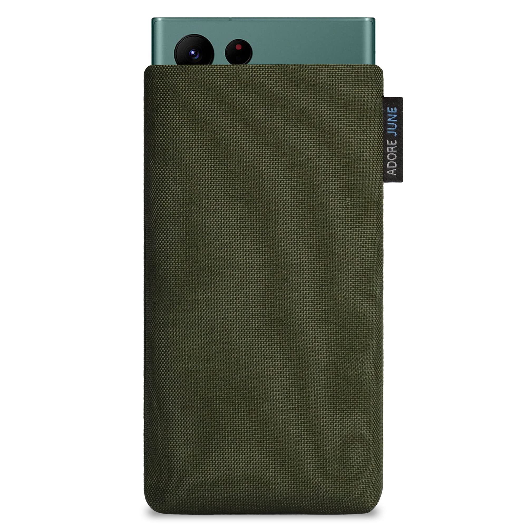 Adore June Classic Olive Green Protective Case Compatible with Galaxy S23 Ultra/Galaxy S22 Ultra, Workbench Durable Textile Pouch with Display Cleaning Effect