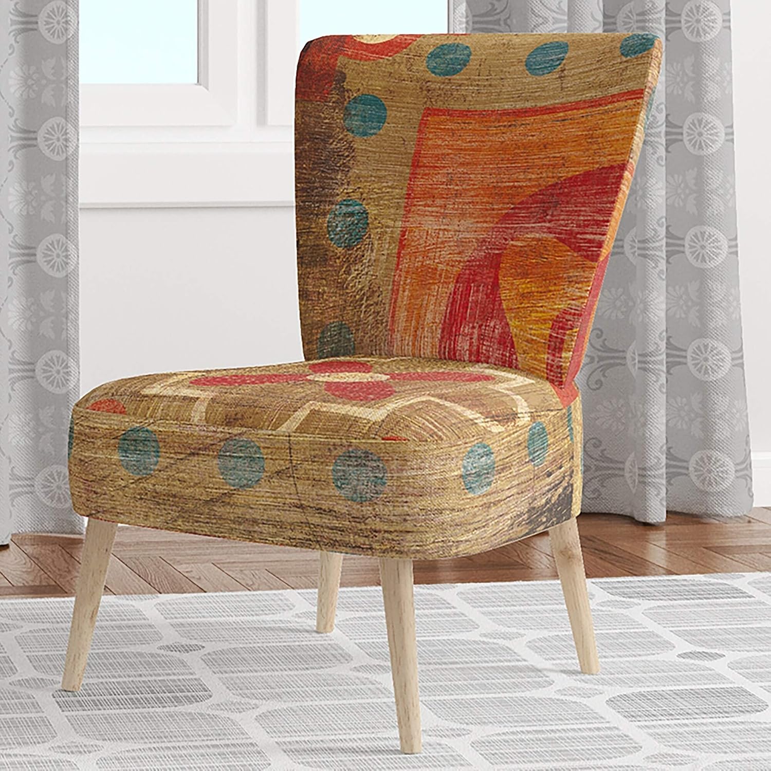 Amazon.com - Moroccan Orange Tiles Collage Ii Upholstered Bohemian Chic