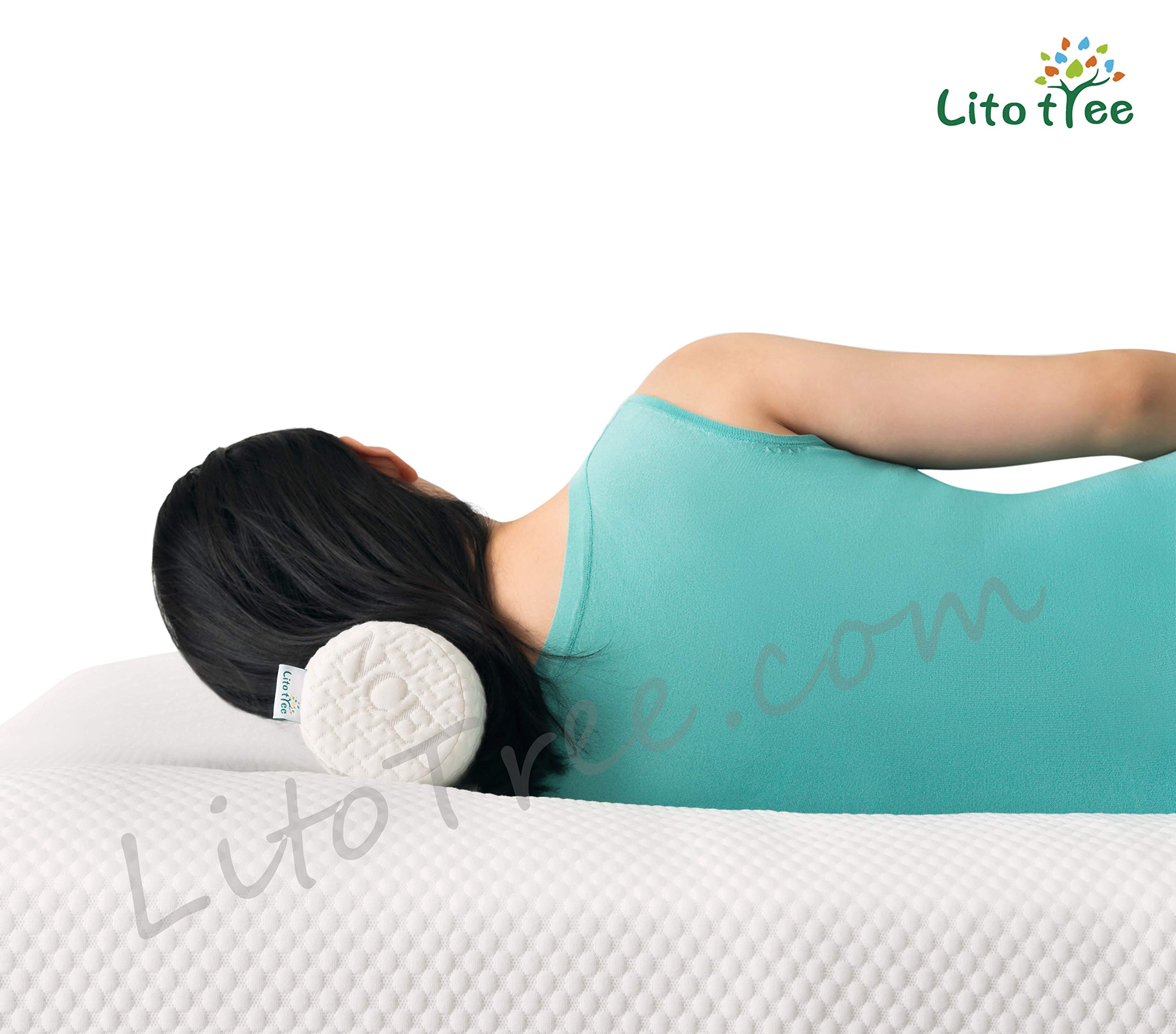 LitoTree Comfort Memory Foam Neck Roll and Cervical Bolster Round