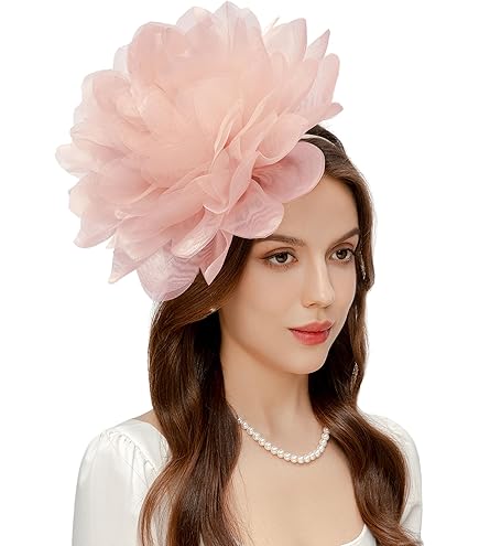 Amazon.com: Coucoland White Flower Hat Fascinator - Women display picture 3