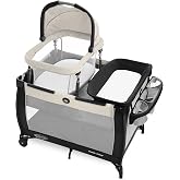 Graco Day2Dream Pack 'n Play Playard, Lo | 6 Modes: Raised Newborn, Portable, Heightened Portable, &amp; Full-Size Infant Bassinet, Diaper Changer, Toddler Playard
