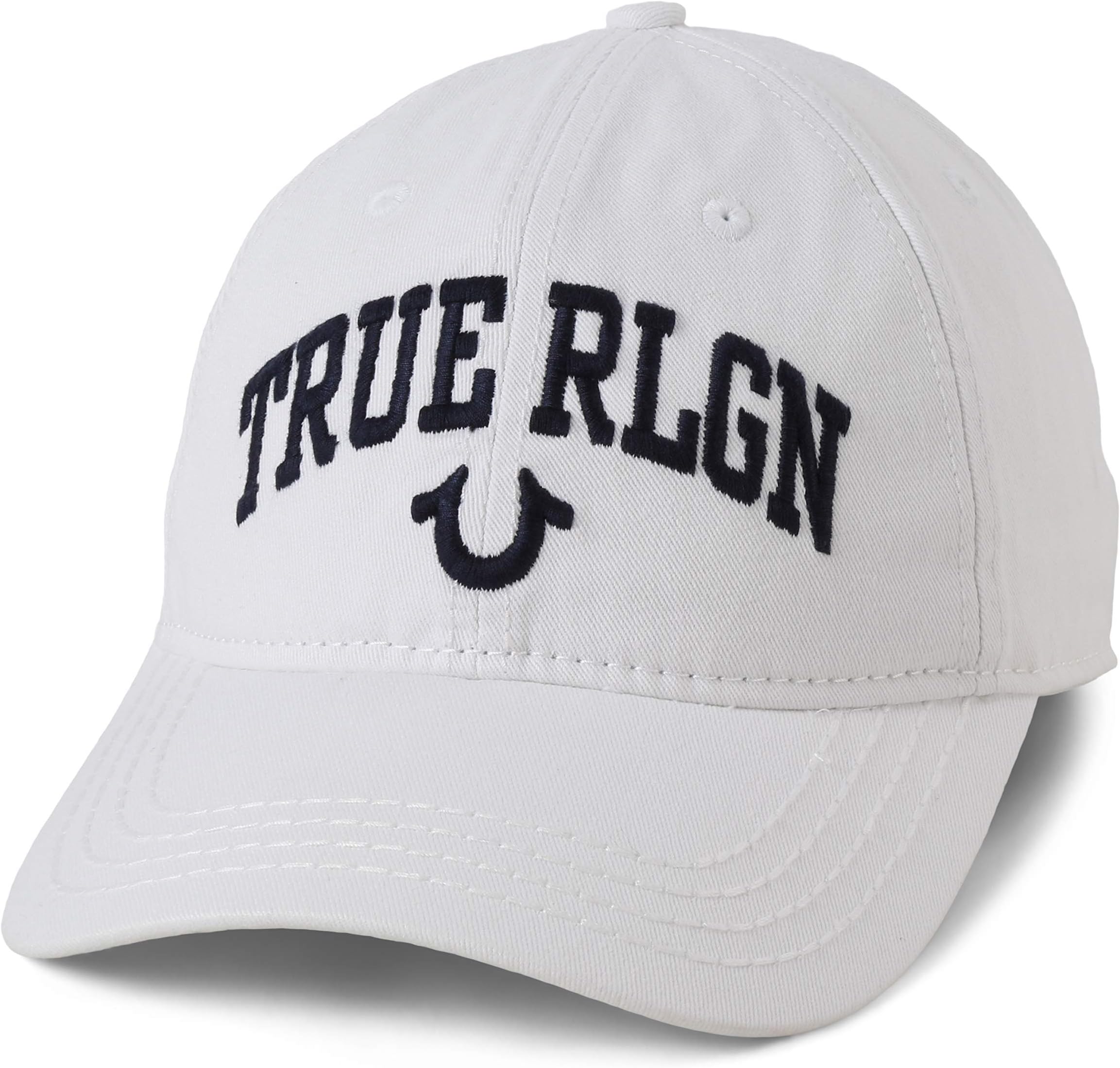 Men's Arched Core Logo Ball Cap, White/TruNavy,One Size Fits All