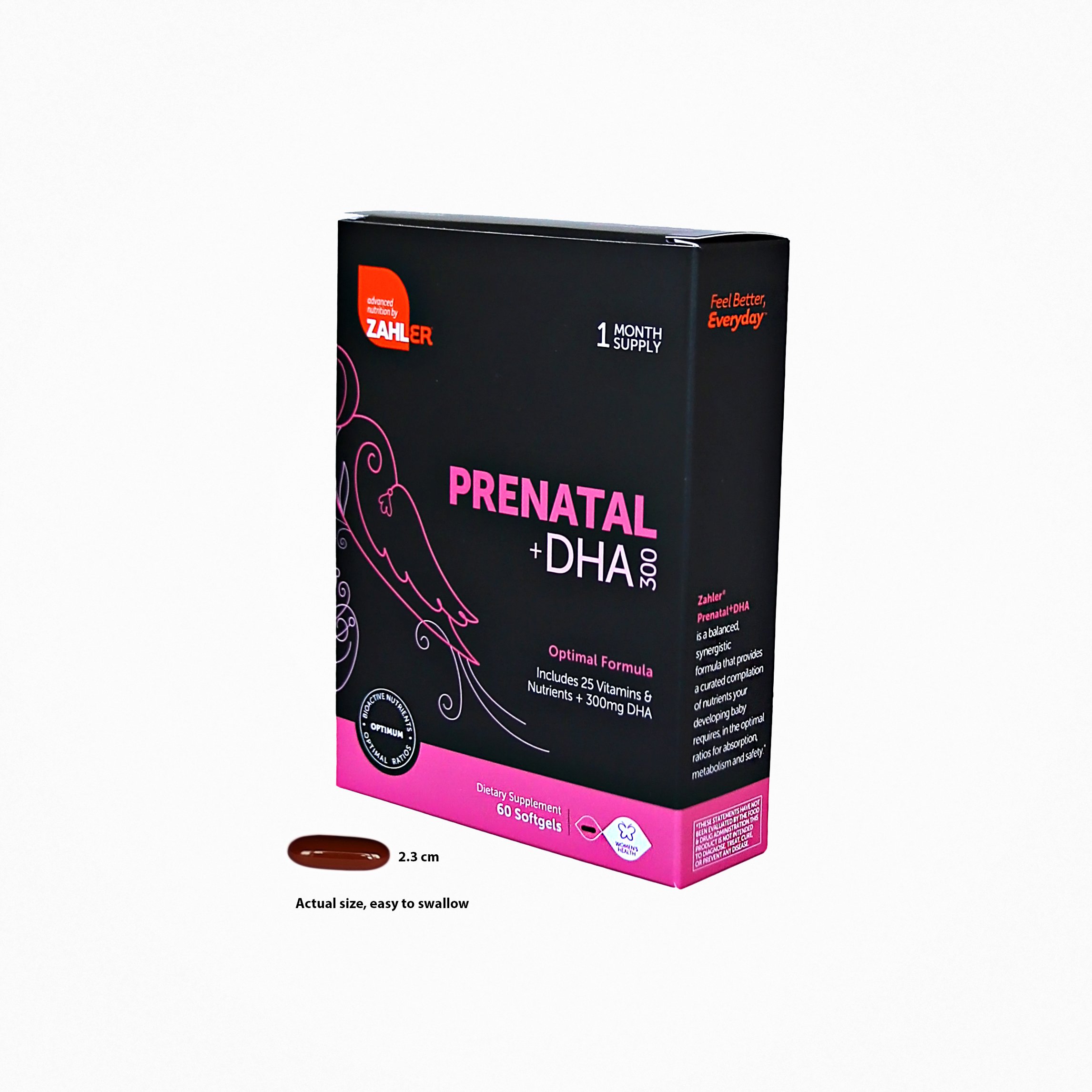 Zahler Prenatal DHA, Premium Prenatal Vitamins for Mother and Child, Prenatal with DHA supports brain development in babies, Certified Kosher (60 Count)