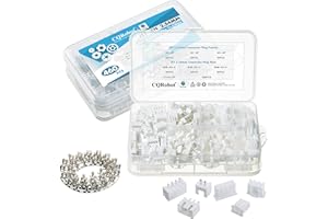 CQRobot 90 Sets / 460 Pieces JST XH 2.54 mm Pitch 2/3/4-Pin IC Sockets & Plugs Adapter Connector Male and Female Terminal, Crimp DIP Kit. for Industrial Integrated Circuit JST Connector Cable.