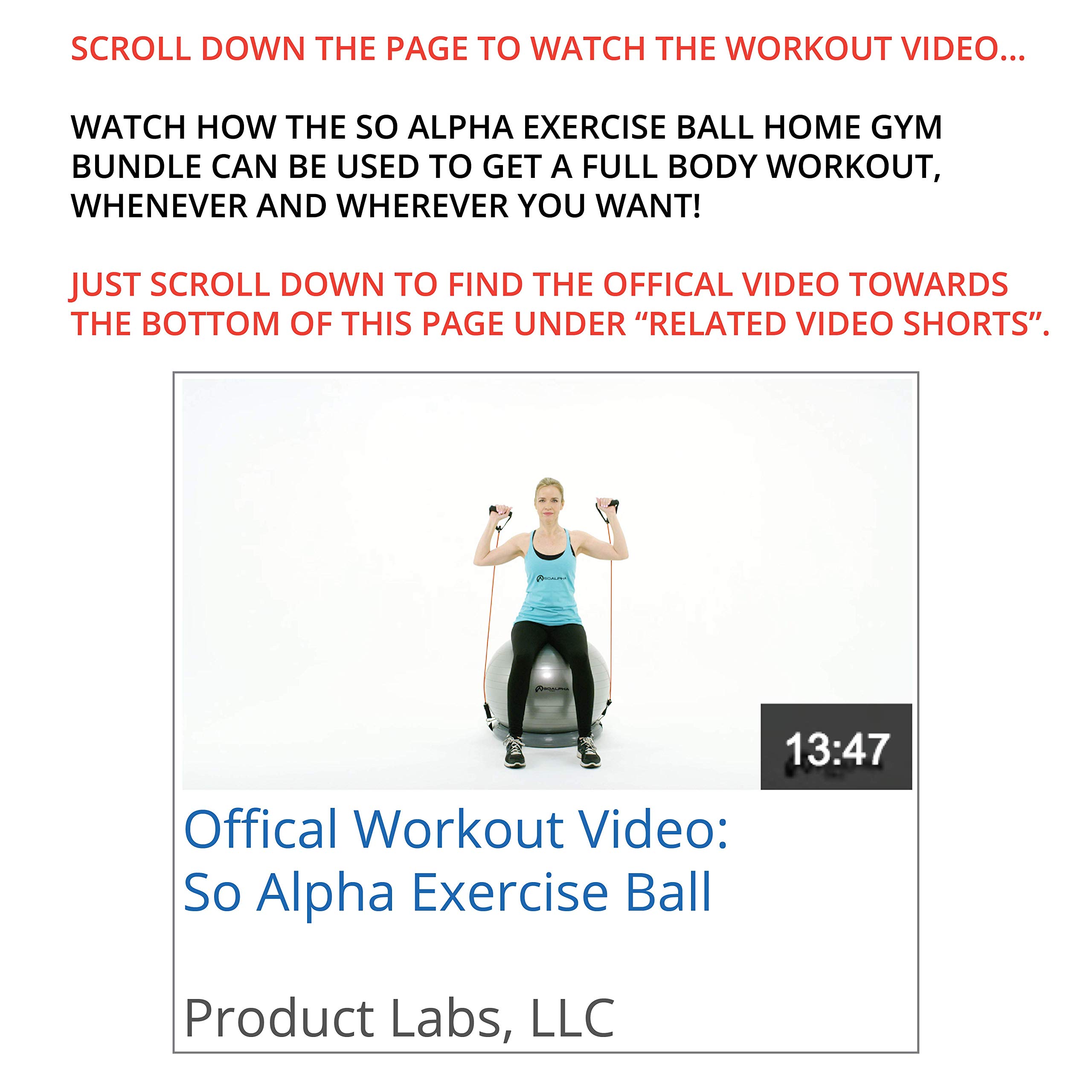 soalpha exercise ball with resistance bands