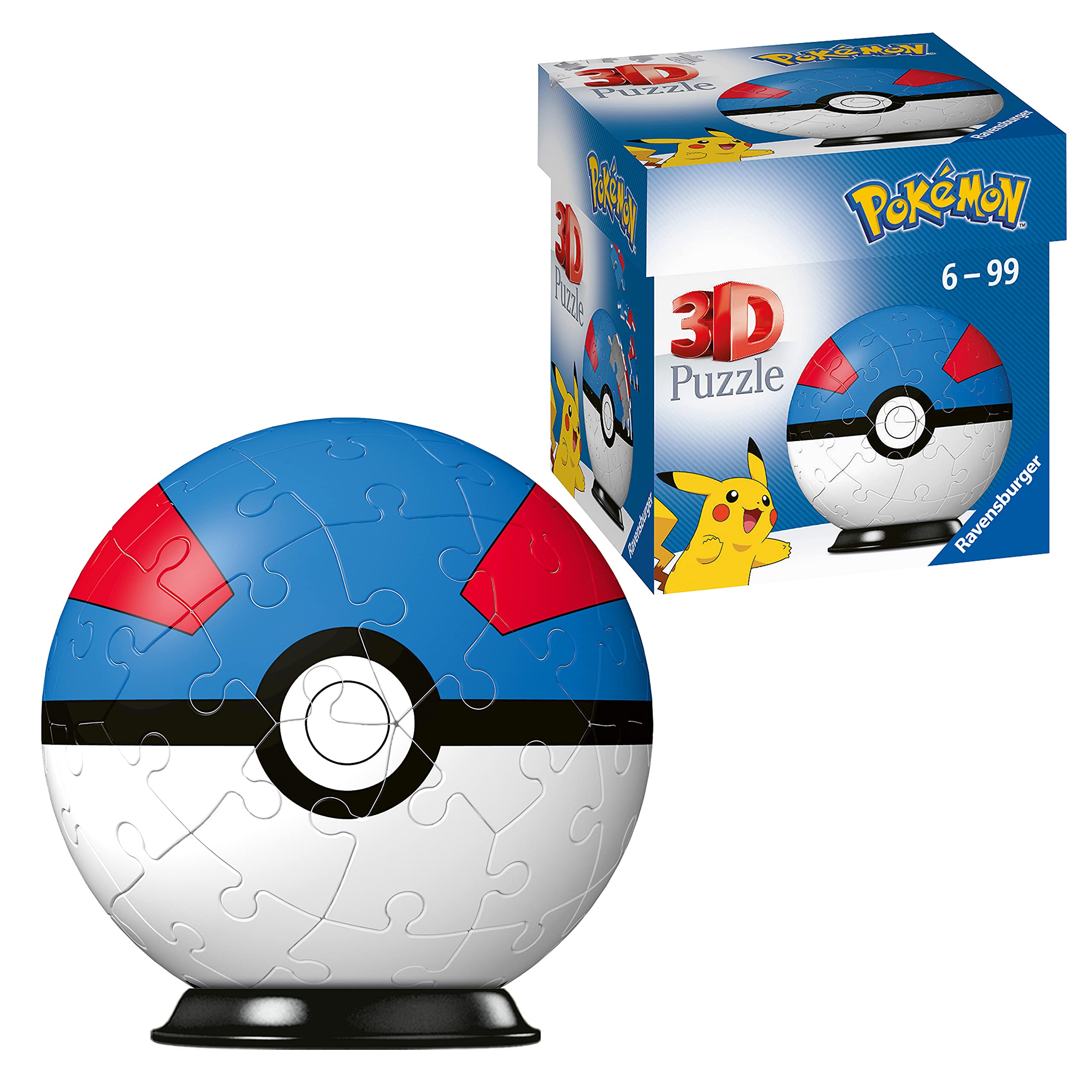 Ravensburger Pokemon Great Ball - 3D Jigsaw Puzzle Ball for Kids Age 6 Years Up - 54 Pieces - No Glue Required