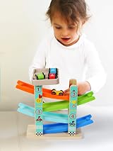 TOWO Zig Zag Ramp Toy – Slide Track with 4 Cars & Rooftop Parking Playset view 5