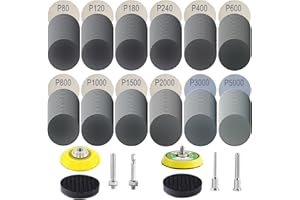 240 Pcs 2 Inch Sanding Discs, Hook and Loop Sanding Pads 80 to 5000 Grit Wet and Dry Sandpaper for Drill Grinder Rotary Tools