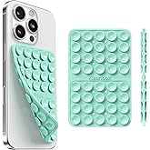 Klearlook Silicone Suction Cup Phone Case Mount Double Sided, Sticky Phone Grip for 6.1-7.2 inch Phones, Phone Accessories Hands-Free Strong Grip Holder for Selfies and Videos, Light Green