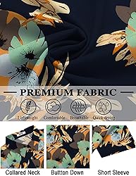 COOFANDY Tropical Shirt for Men Hawaiian Short