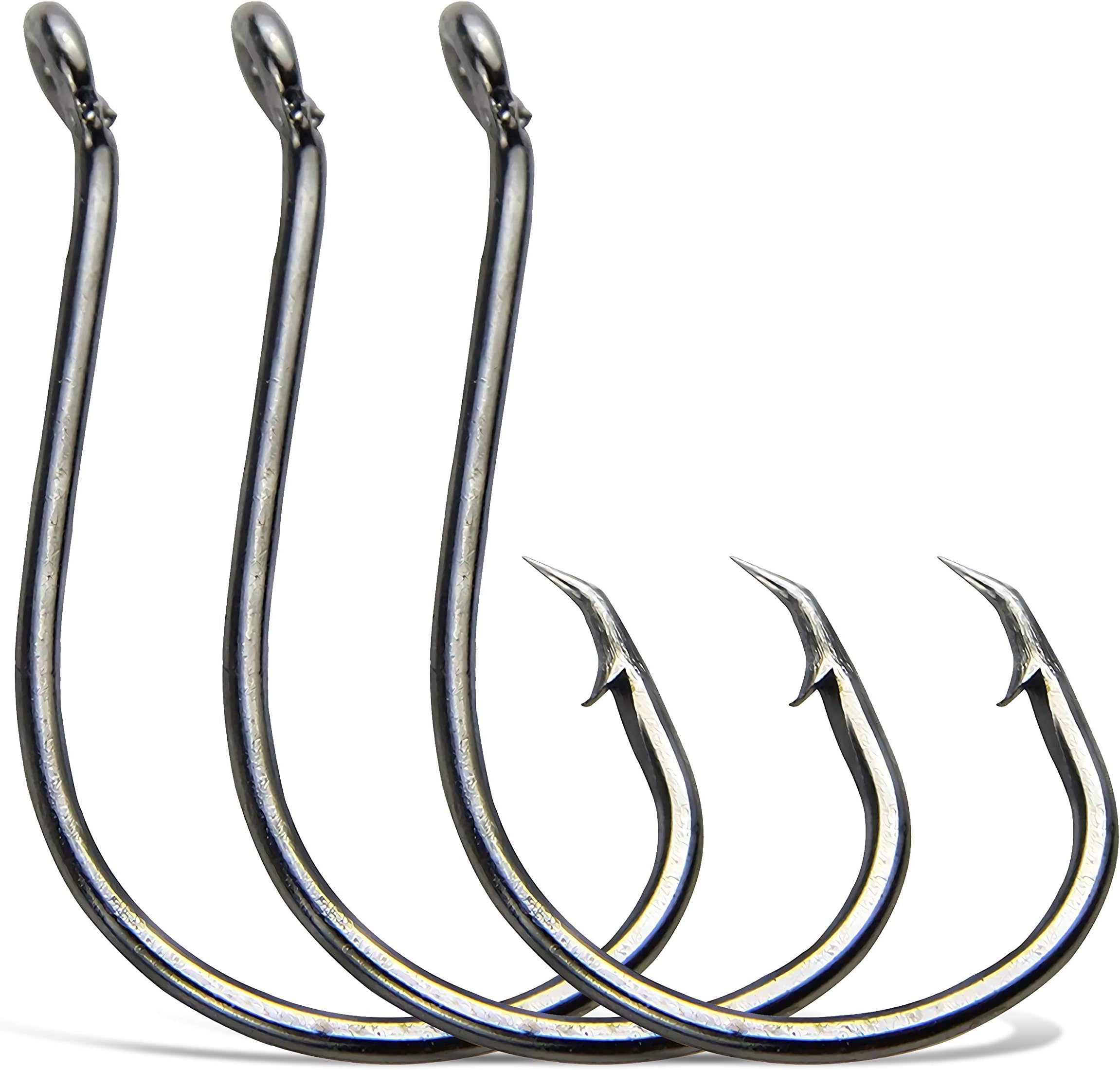SILANON Circle Hooks Fishing Hooks Tackle - 120pcs 2X Strong Saltwater Fishing Hooks Octopus Circle Hooks Customized Offset Sport Circle Hook for Catfish Bass Size 10-10/0