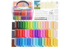 CiaraQ Polymer Clay Starter kit, Oven Bake Modeling Clay with Sculpting Tools, 50 Colors, 2.8 lb