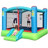 Action Air Bounce House, Outdoor Inflatable Bouncer with Blower, Large Jumping Area Bouncy Castle for Kids