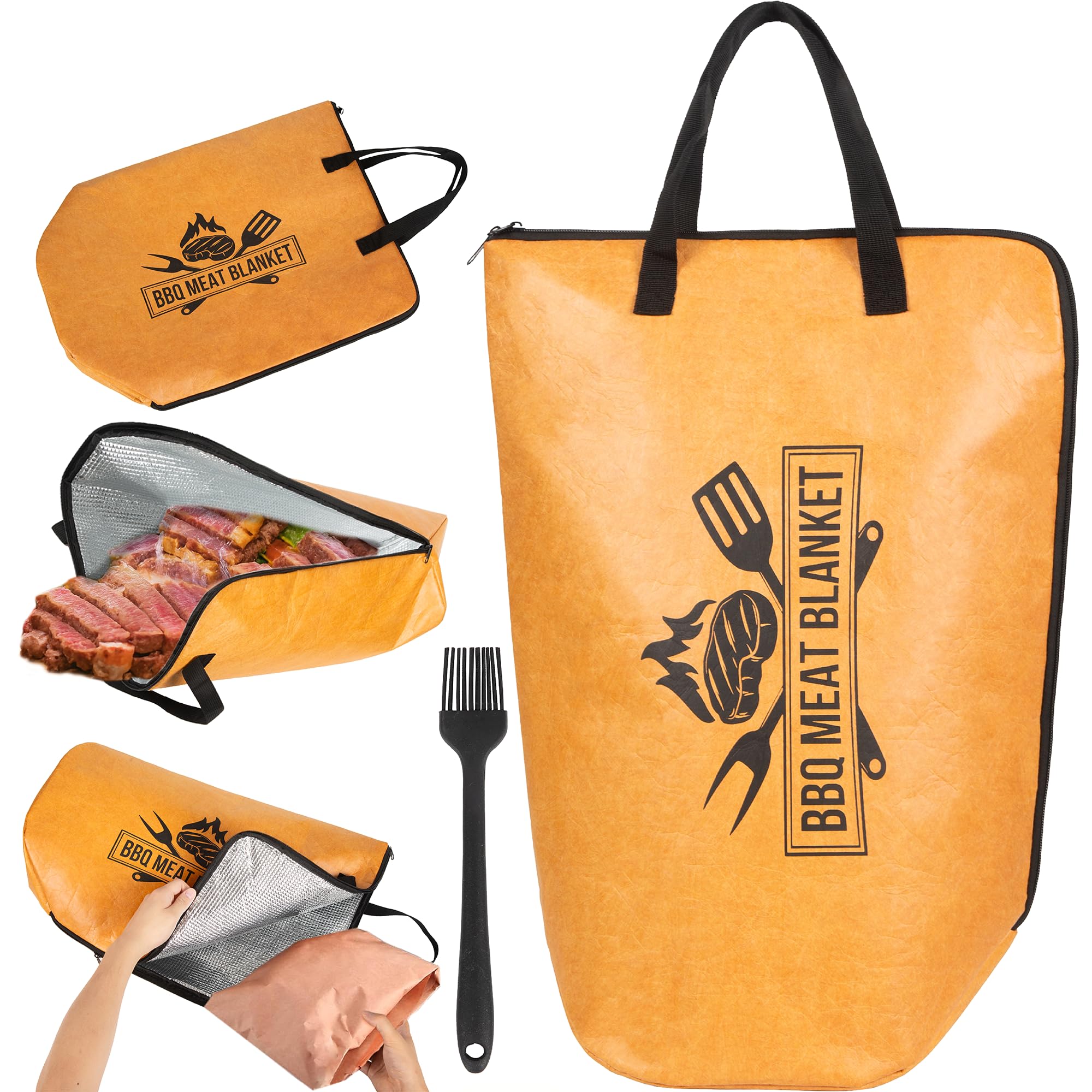Photo 1 of BBQ Blanket for Resting Meat - 21" Insulated Meat Blanket Bag for Brisket, Turkey, Pork Shoulder - Wide Mouth Smoker Accessories & Gift for Grill Lovers