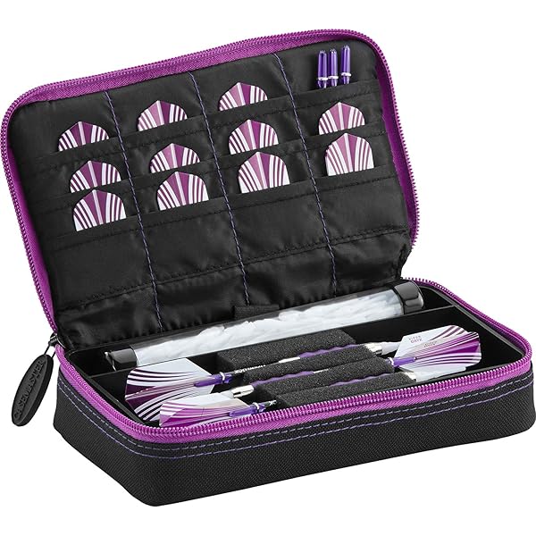 PATIKIL Dartkoffer EVA Rosa - Mit Netztaschen Für Zubehör