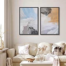 MUDECOR Framed Canvas Print Wall Art Abstract Blue