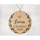 QPTADesignGift Best Nema Ornament - Best Nema Christmas Ornament -Best Nema in The History of Forever Ornament - Family Ornament - Gift for Nema - Nema Ornament Printed on Both Sides