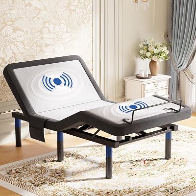 Tami Tami Adjustable Bed Frame Twin XL with Massage, Ergonomic Head&Foot Incline - Luxury Zero Gravity Electric Base with 4 USB Ports, 2 LED Nightlight, Wireless Remote, Side Pocket, 3 Height Options