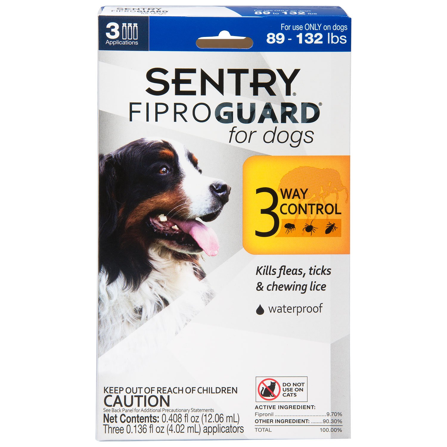 NEW SENTRY FiproGuard Flea and Tick Drops for Dogs 89132 lbs, 3 Month