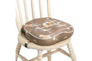 Joypony Booster Seat for Dining Table, Heightening Cushion Portable Dismountable for Toddlers Eating, 4 inch Washable Kids Toddler Cushion, Adjustable Elasticity Straps, Portable Booster Cushion