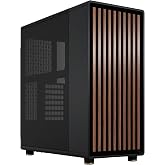 Fractal Design North - Genuine Walnut Wood Front - Mesh Side Panels - Two 140mm Aspect PWM Fans Included - Type C USB - ATX Airflow Mid Tower PC Gaming Case,Charcoal Black