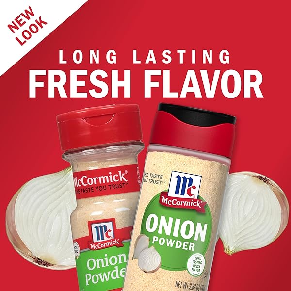 MCCORMICK ONION POWDER, NON GMO, MADE WITH FRESH, WHOLE, ONIONS, FOR BRINGING CONSISTENT ONION FLAVOR TO MEALS & RECIPES, 2.62 OZ