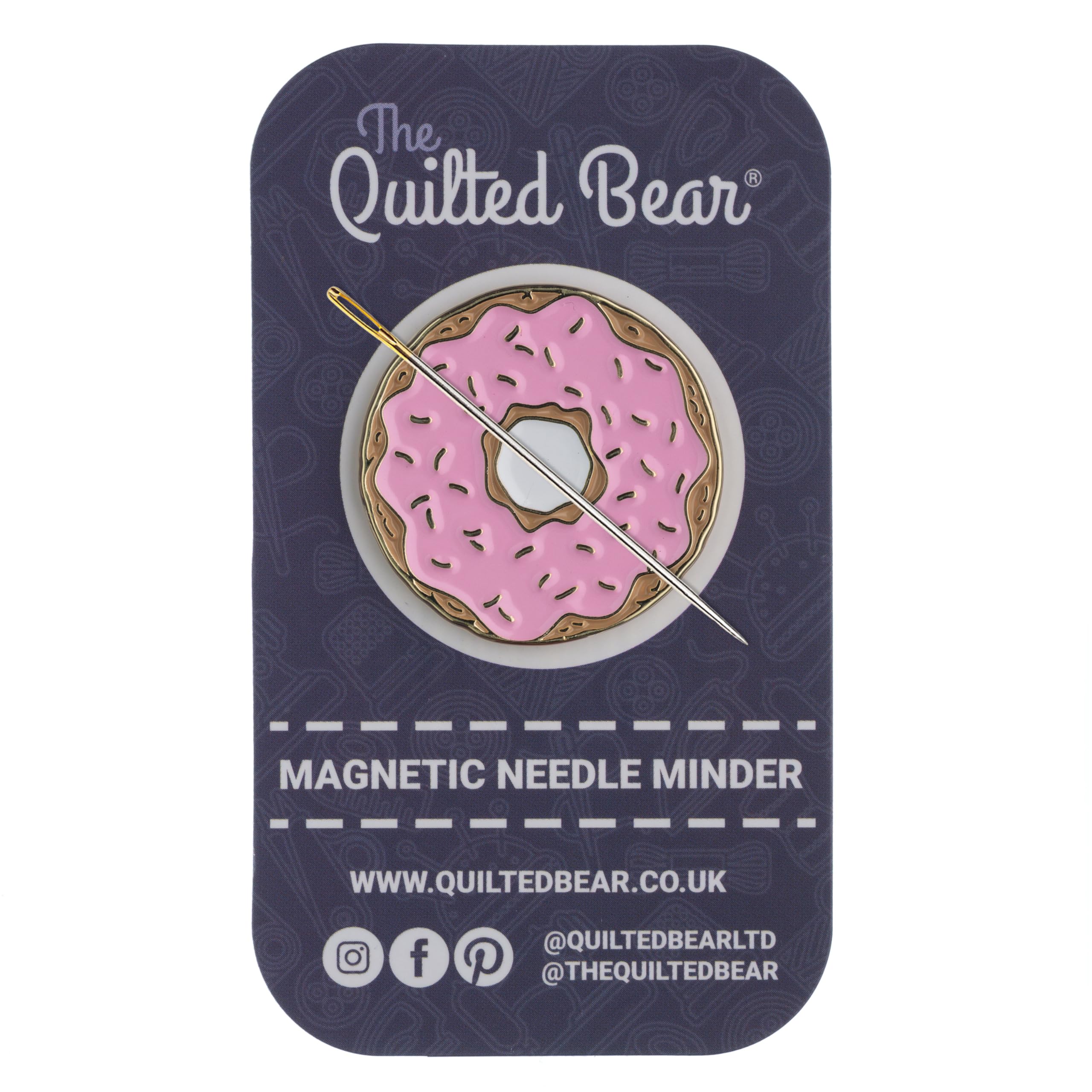 The Quilted Bear Magnetic Needle Minders – Enamel Needle Keeper for Sewing, Embroidery & Cross Stitch Accessories | Secure Holder for Sewing Pins & Needles (Donut)