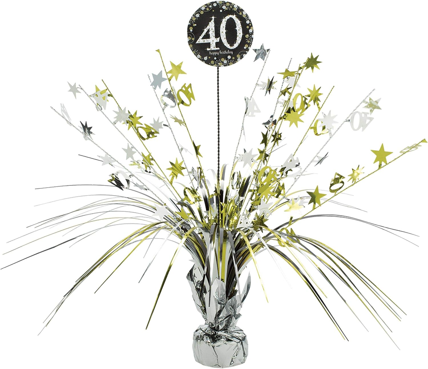 Adult Gold Celebration 40th Centerpiece Spray, Multicolor