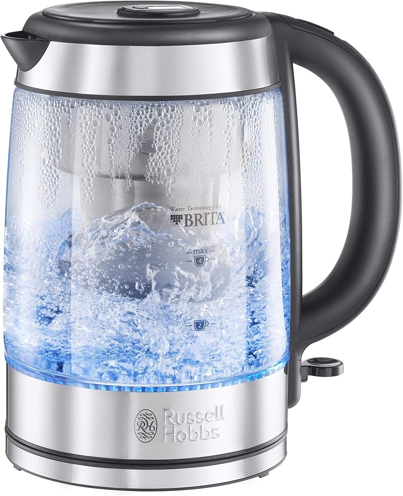 Russell Hobbs BRITA Filter Purity Glass Kettle 1.5L 3KW Fast Boil BRITA MAXTRA