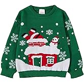 MyFav Ugly Christmas Sweater Girls Funny Xmas Kids Holiday Sweater Novelty Outfit Crewneck Pullover Tops