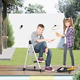KINGRACK 2 Step Folding Ladder Safety Lock Non-Skid Pedals White view 7