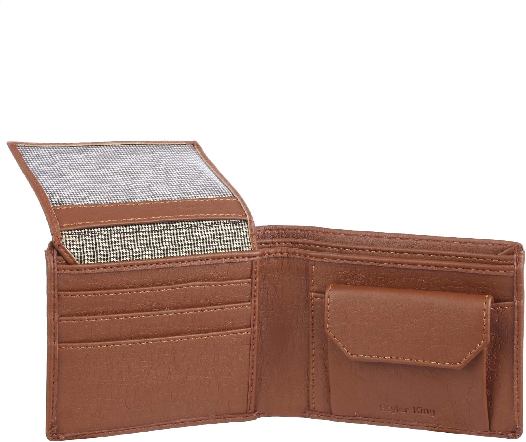 STYLER KING Boys Tan Artificial Leather Wallet (6 Card Slots)