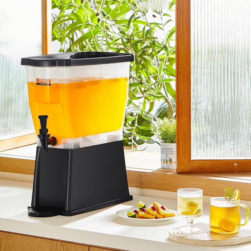 Getränkespender, 11 L Wasserspender Getränkespender für Partys, Saftspender aus Kunststoff mit Standhahndeckel, Eistee-Limonadensaft-Wasserspender, für Restaurants, Hotels, Partys usw.