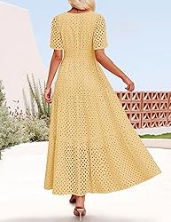 ZESICA Women's 2025 Summer Short Sleeve Maxi Dress