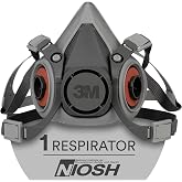 3M Half Facepiece Reusable Respirator 6100, NIOSH, Small | Four-Point Harness, Comfortable Fit, Dual Airline Supplied Air Compatible, Bayonet Connections, Painting, Sanding,Cleaning