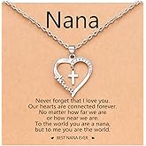 PINKDODO Heart Cross Necklace for Women Baptism Confirmation Easter Gifts