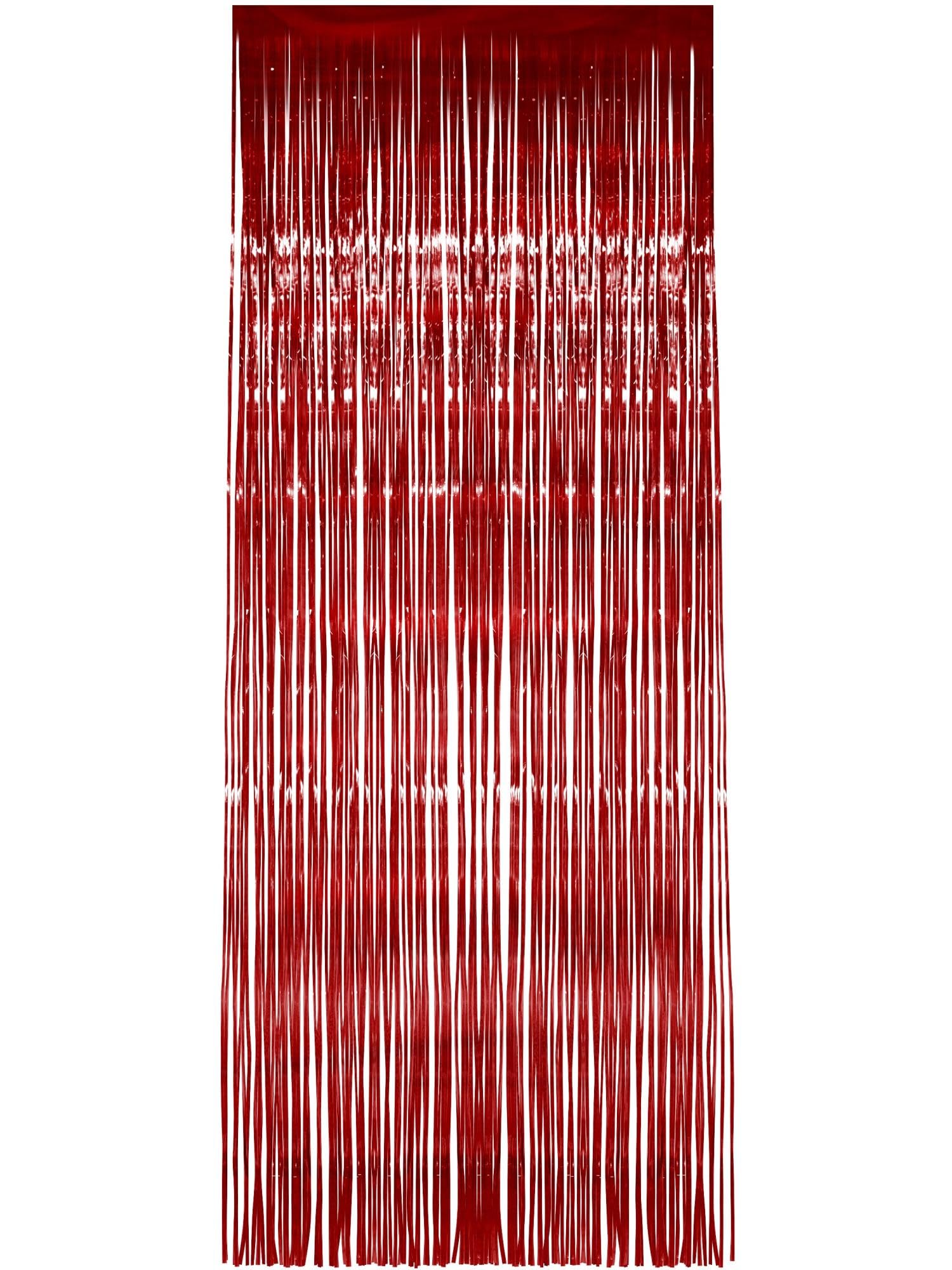 Smiffys Shimmer Curtain, Red Metallic, 91cm x 244cm, Party & Carnival Fancy Dress, Party Dress Up Party Goods