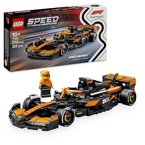 LEGO Speed Champions McLaren F1 Team MCL38 Race Car Toy - Model Kit w/a Collectible Formula 1 Driver Minifigure - Gift for 10+ Year Old Boys, Girls and Adult Motorsport Fans - 77251