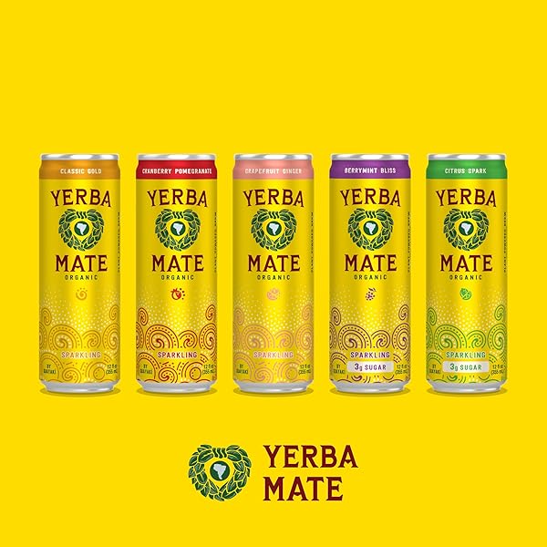 GUAYAKÍ YERBA MATE, ORGANIC SPARKLING ENERGY DRINK ALTERNATIVE, BERRYMINT BLISS, LOW SUGAR, 80MG NATURAL CAFFEINE, SMOOTH ENERGY & FOCUS, CARBONATED, 12 OZ (PACK OF 12) (PACKAGING MAY VARY)