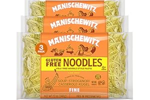 MANISCHEWITZ Manishewitz Gluten Free Fine Noodles 12oz (3 Pack) All Natural, Yolk Free, Low Sodium, Kosher for Passover and Year Round