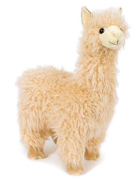 Unbekannt Stofftier Alpaka, 33 cm, beige, Kuscheltier Plüschtier, Lama, Premium Edition