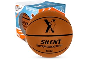 YGA SPORTS Silent Basketball Official Size 7 (29.5"): Upgraded 95% Bounciness - Ultra Silent Indoor Basketball with Real Feel Grip and Grooves - Airless Soft Foam Basketballs for Quiet Dribbling Inside