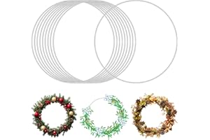AEAOCVO 10 Inch Metal Hoops for Crafts, 10 PCS Dream Catcher Rings Silver Metal Macrame Ring Floral Wreath Hoop for Centerpiece Table Decorations Wedding Wall Hanging Decor