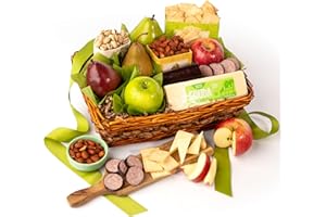 A GIFT INSIDE Fruit, Cheese & Meat Classic Gift Basket by Fruitfully For Father's Day, Birthday, Thank You, Sympathy