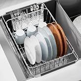 JAQ Over Sink Dish Drying Rack, Expandable 14.96"&ndash;22.44" Adjustable Dish Rack for Kitchen Sink, 304 Stainless Steel Dish Drainer with Utensil Holder, Space Saving for Most Standard Kitchen Sinks
