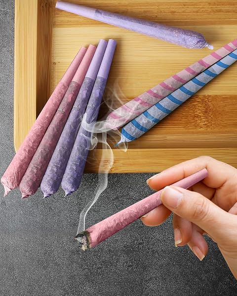 SAFEDELUX 100 PACK COLORFUL CONES PAPER KING SIZE WITH AIRTIGHT GLASS TUBE GREAT FOR HOME & TRAVEL (PINK)
