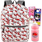 Hello Kitty Backpack for School - Bundle with 16” Hello Kitty School Backpack with Front Pocket Plus Hello Kitty Stickers, Water Bottle, More | Hello Kitty Backpack for Girls